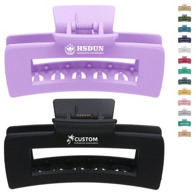 Small Pad Printed Rectangle Hair Clips