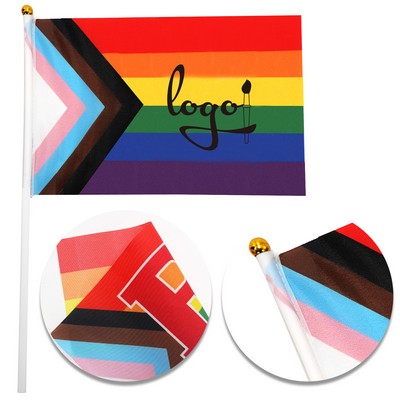 Customizable Multi-Color Rainbow Activity Hand Waving Flag