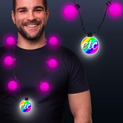 Pink LED Medallion Ball Necklace(Digi Printed)