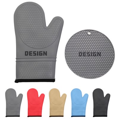 Screen Printed Silicone Oven Gloves Set MOQ50