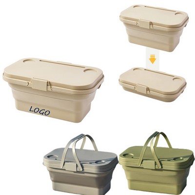 Foldable Picnic Basket With Lid