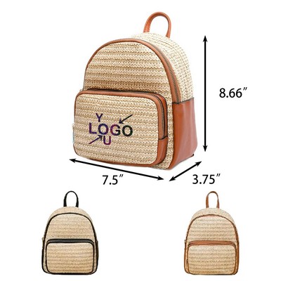 Straw Tote Backpack