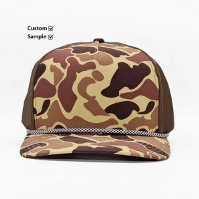 5 Panel Men Duck Camo Fishing Hunting Snapback Cap