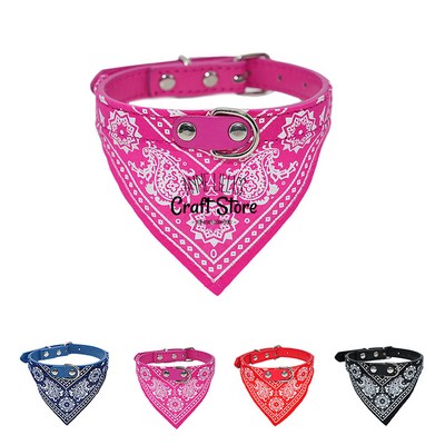 Adjustable Pet Triangle Bandana with Metal D-ring
