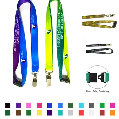 3/4" Polyester Lanyard with Breakaway Badge Holder