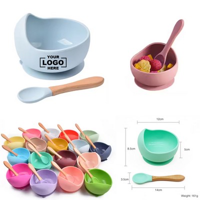 Durable Silicone Suction Cup Baby Food Bowl Set