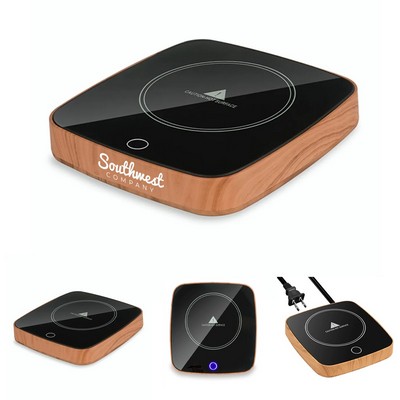 Wood Grain 3-Temperature Setting Coffee Mug Warmer