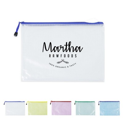 Letter A4 PVC Waterproof Zip File Bag