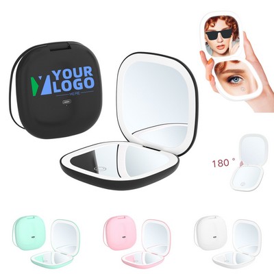 USB Charging Double Sided LED Travel Makeup Mirror