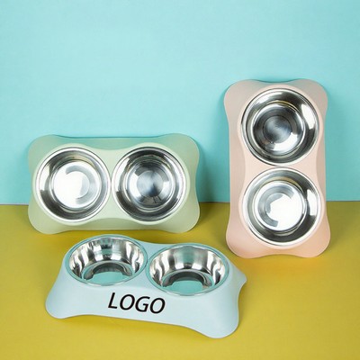2-in-1 Pet Drinking And Food Dog Bowl