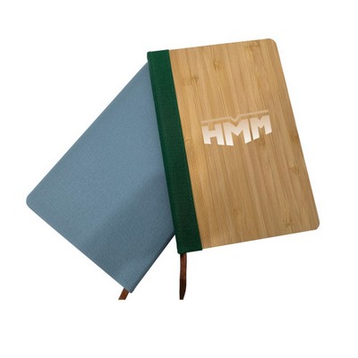 Journal book bamboo Journal W/Fabric Back