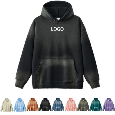 380G Heavyweight Washed Distressed Hooded Sweatshirt
