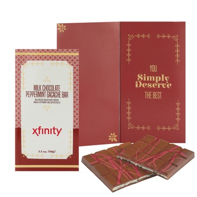 The Luxe Greeting Card Collection - Milk Chocolate Peppermint Ganache Bar