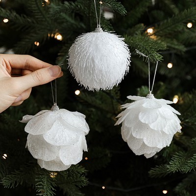 White Foam Christmas Ball Ornament