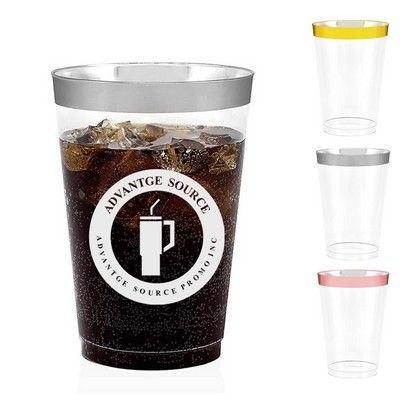 10 Oz. Disposable Gold Rim PS Plastic Cup