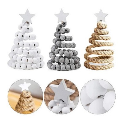 Christmas Decoration Nordic Wooden Christmas Tree Desktop Ornament Small Figurine Decor