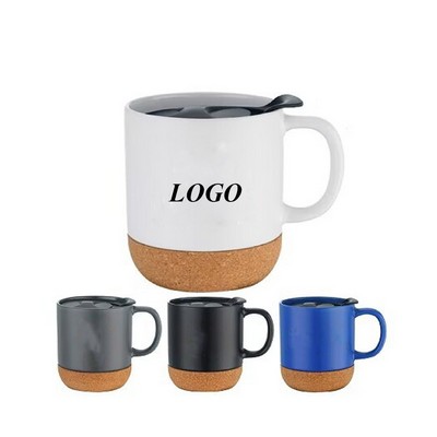 14Oz Cork-Base Ceramic Mug