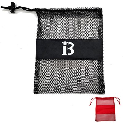 Sports Storage Dacron Net Mesh Drawstring Bag