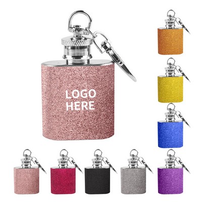 Glimmering 1 Oz. Flask Keyring