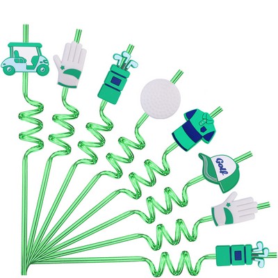 Custom Golf Theme Spiral Drinking Straw