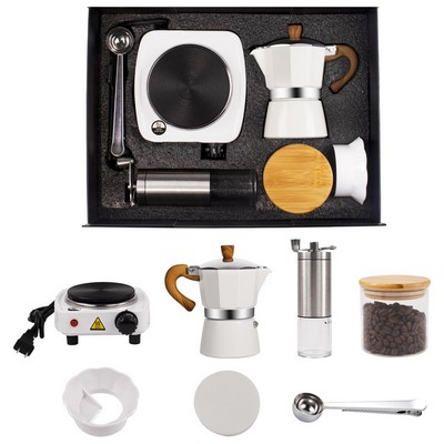 7-in-1 Moka Pot Espresso Set Express Portable Camping Travel Cafe Makers 3 Cup