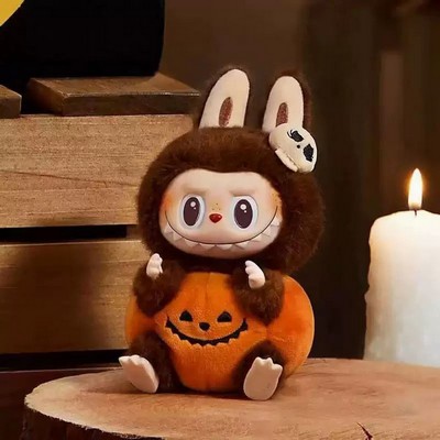 Halloween Pumpkin Labubu Plush Keychain