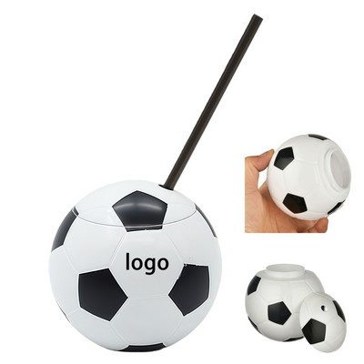 15 Oz Soccer Cup With Straw And Lid For Sports Fans