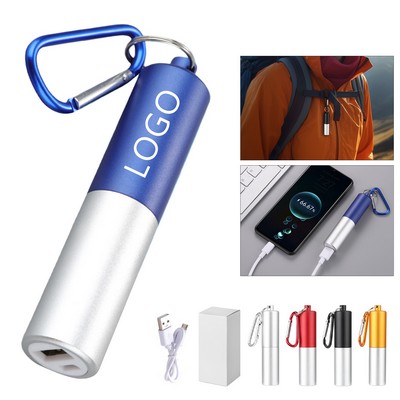 2000mAh Aluminum Alloy Carabiner Power Bank