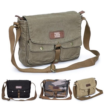 Vintage Canvas Crossbody Adjustable Shoulder Messenger Bag Military Satchel