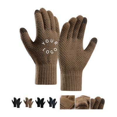 Acrylic Material Touch Screen Knitted Text Gloves