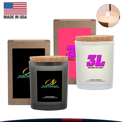 6 oz. Wyatt Frosted Candle With Cork Lid