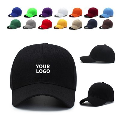 Cotton Polyester Blend Baseball Cap With Adjustable Snapback