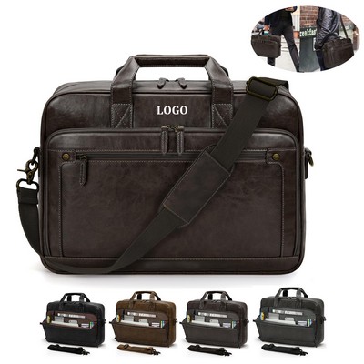 Leather Briefcase Laptop Bag