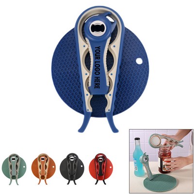 4-in-1 Multi-Function Non-Slip Rubber Bottle Lid Opener