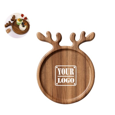Christmas Antler Wooden Appetizer Tray Charcuterie Board