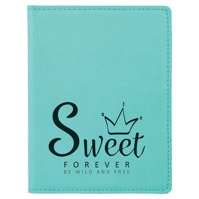Teal Laserable Leatherette Passport Holder, 4-1/4" x 5-1/2"