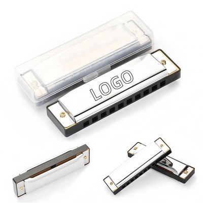 10 Holes Harmonica With Case