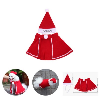 Christmas Pet Hat And Poncho Set