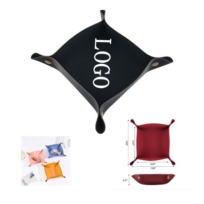 Faux Leather Desk Organizer Tray