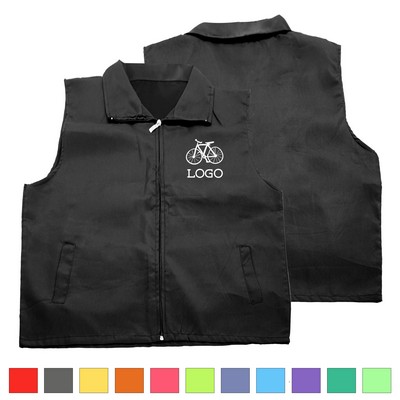 Custom Unisex Volunteer Zip-Up Vest with Pockets