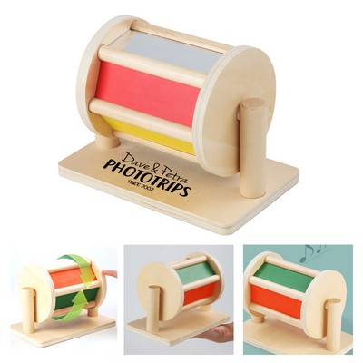 Wooden Colorful Textile Drum Learning Toy