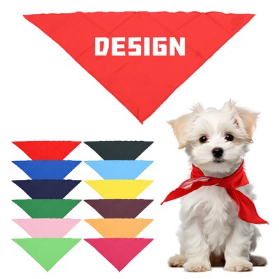 Medium Polyester Full Color Triangle Pet Bandanna (26"x17"x17")