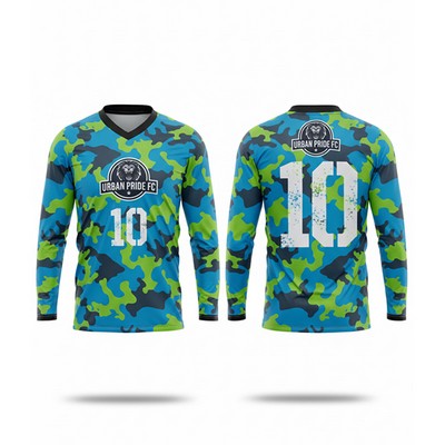 Sublimation Long Sleeve Soccer Jersey - 150G Interlock