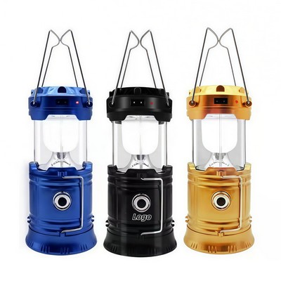 Solar-Powered Portable Camping Lantern with Multi-Mode Lighting for Outdoor Adventures
