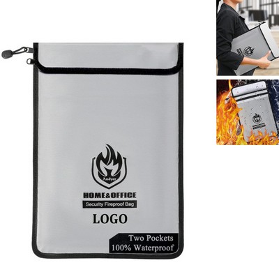 Two Pockets Fireproof Document Bag