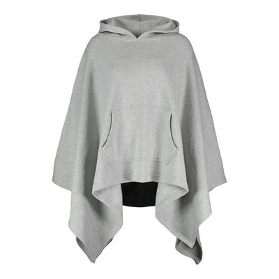 Amanda One-Size Cotton-Poly Fleece Poncho With Hood