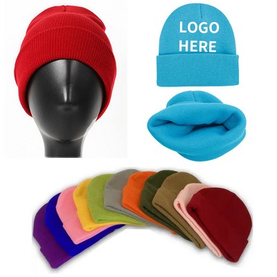 Embroidered Acrylic Knit Cap