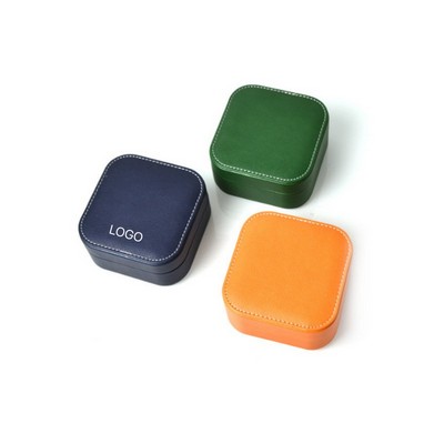 Premium Square PU Leather Headphone Travel Case