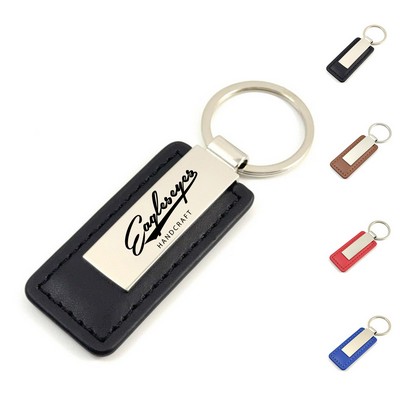 Zinc Alloy and PU Leather Key Chain
