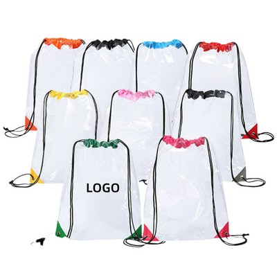 Waterproof PVC Clear Drawstring Bag